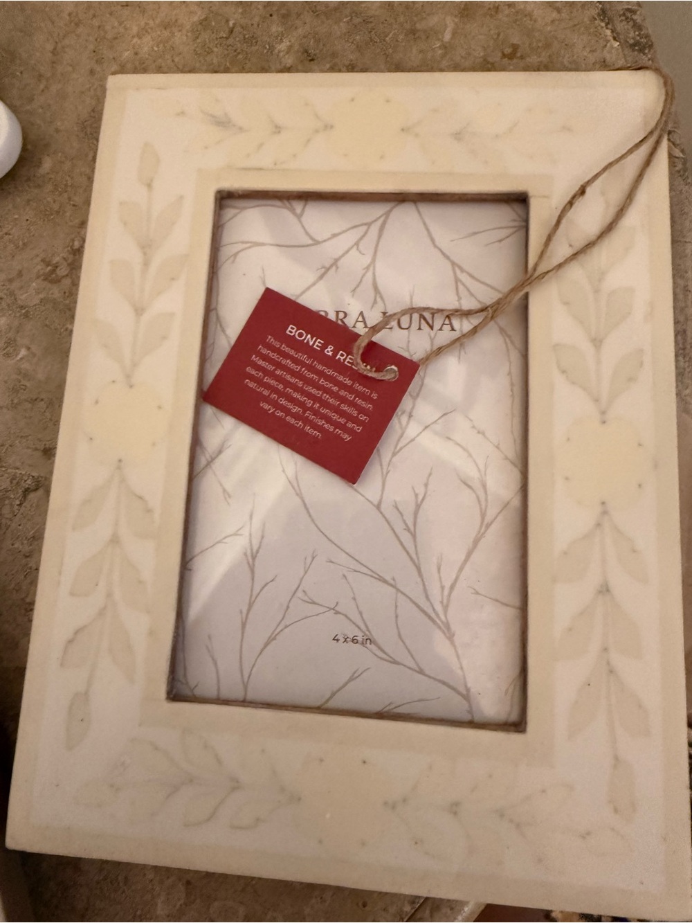 Bone & Resin Cream Leaf Carved Picture Frames 2 of these 4 by 6